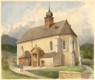 alte Darstellung der Pfarrkirche